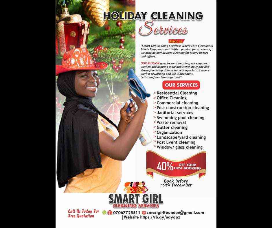 Smart girl cleaning services